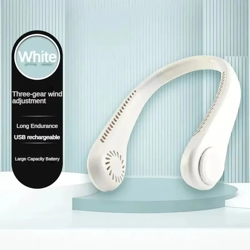 Hands-Free Portable Neck Fan – Bladeless Cooling, USB Rechargeable