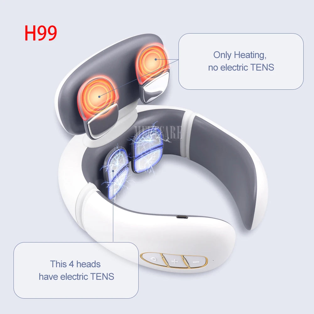 Electric Neck & Back Pulse Massager – TENS Hot Compression Therapy