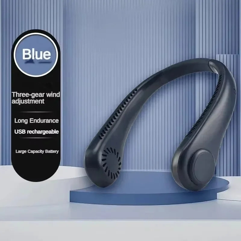 Hands-Free Portable Neck Fan – Bladeless Cooling, USB Rechargeable