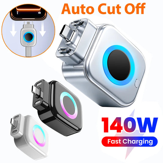 Smart Auto Cut-Off USB-C Charger – 140W Fast Charging