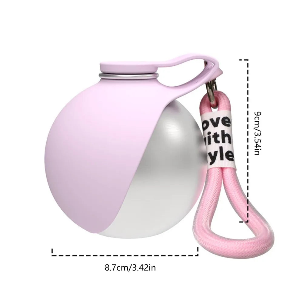 Dog Water Bottle with Removable Silicone Bowl, Stainless Steel