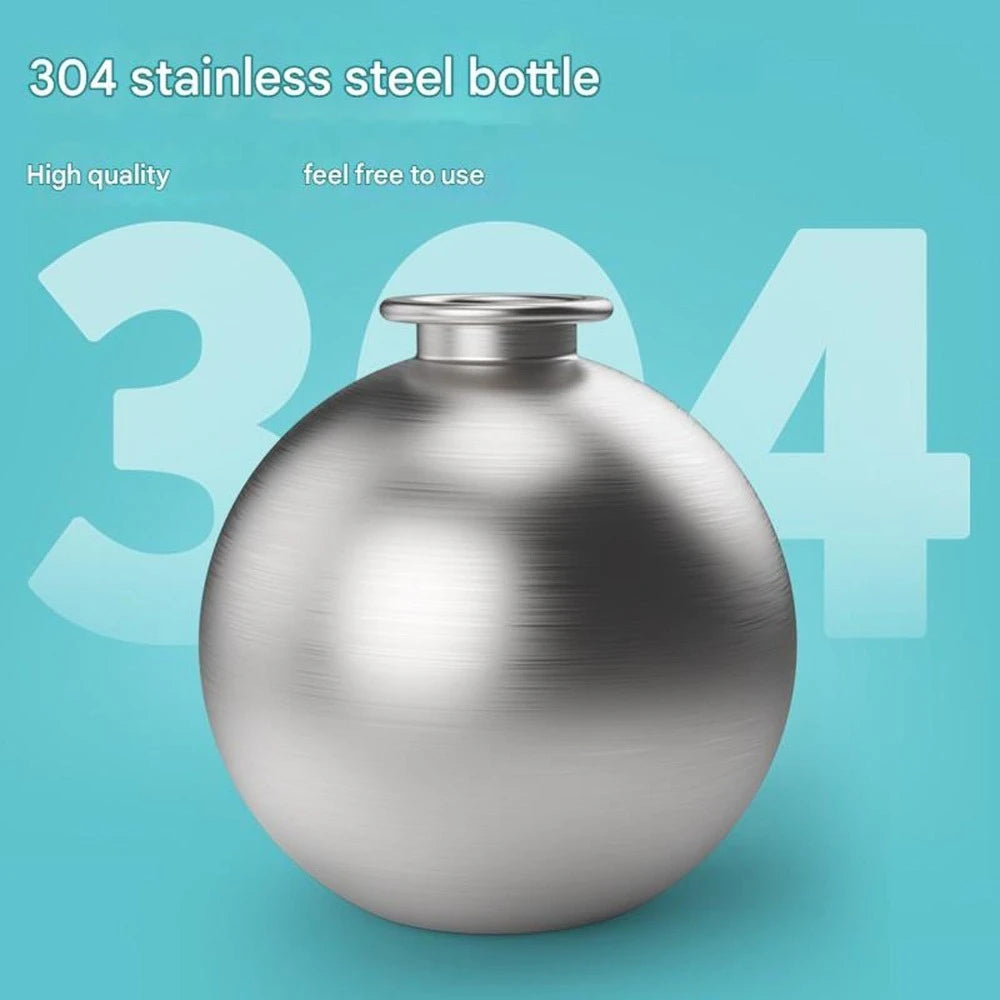 Dog Water Bottle with Removable Silicone Bowl, Stainless Steel