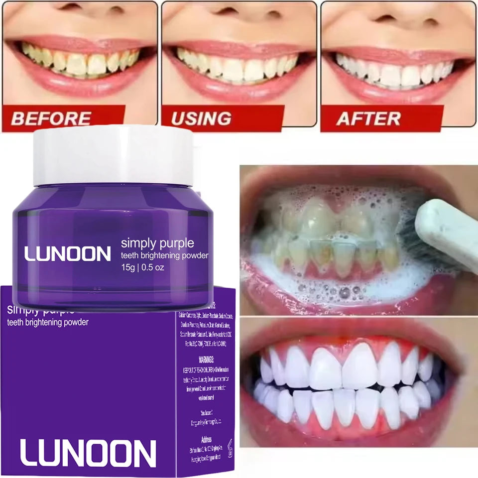 Purple Teeth Whitening Powder – Stain Remover, Fresh Breath