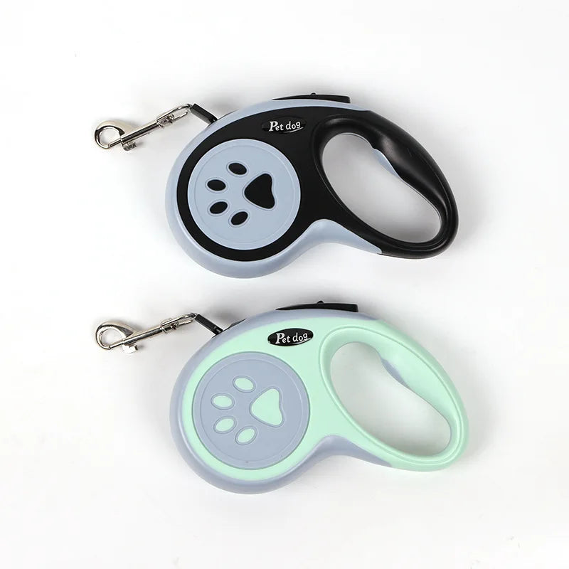 Retractable Dog Leash – Durable Nylon, 3m/5m, One-Button Lock