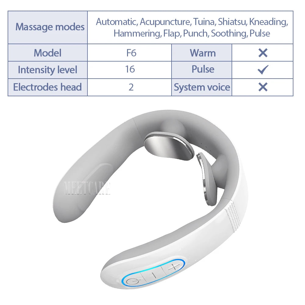 Electric Neck & Back Pulse Massager – TENS Hot Compression Therapy