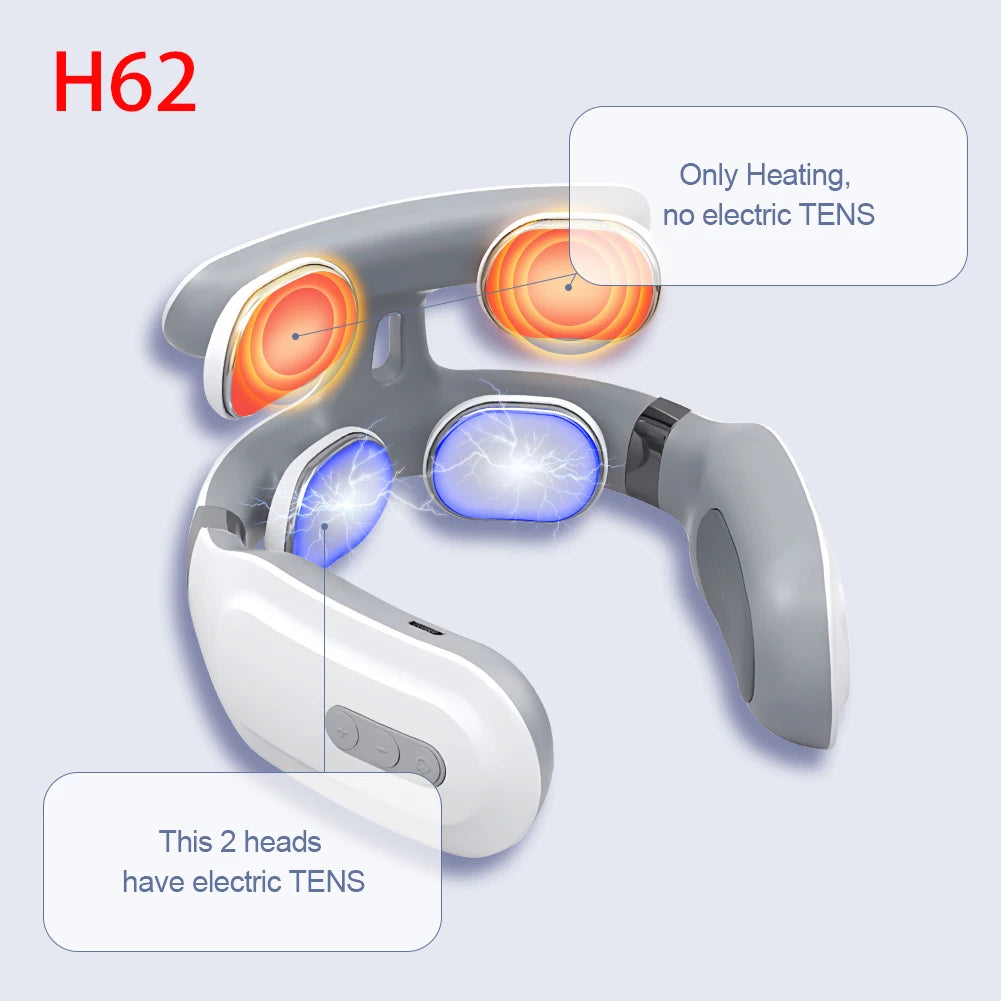 Electric Neck & Back Pulse Massager – TENS Hot Compression Therapy
