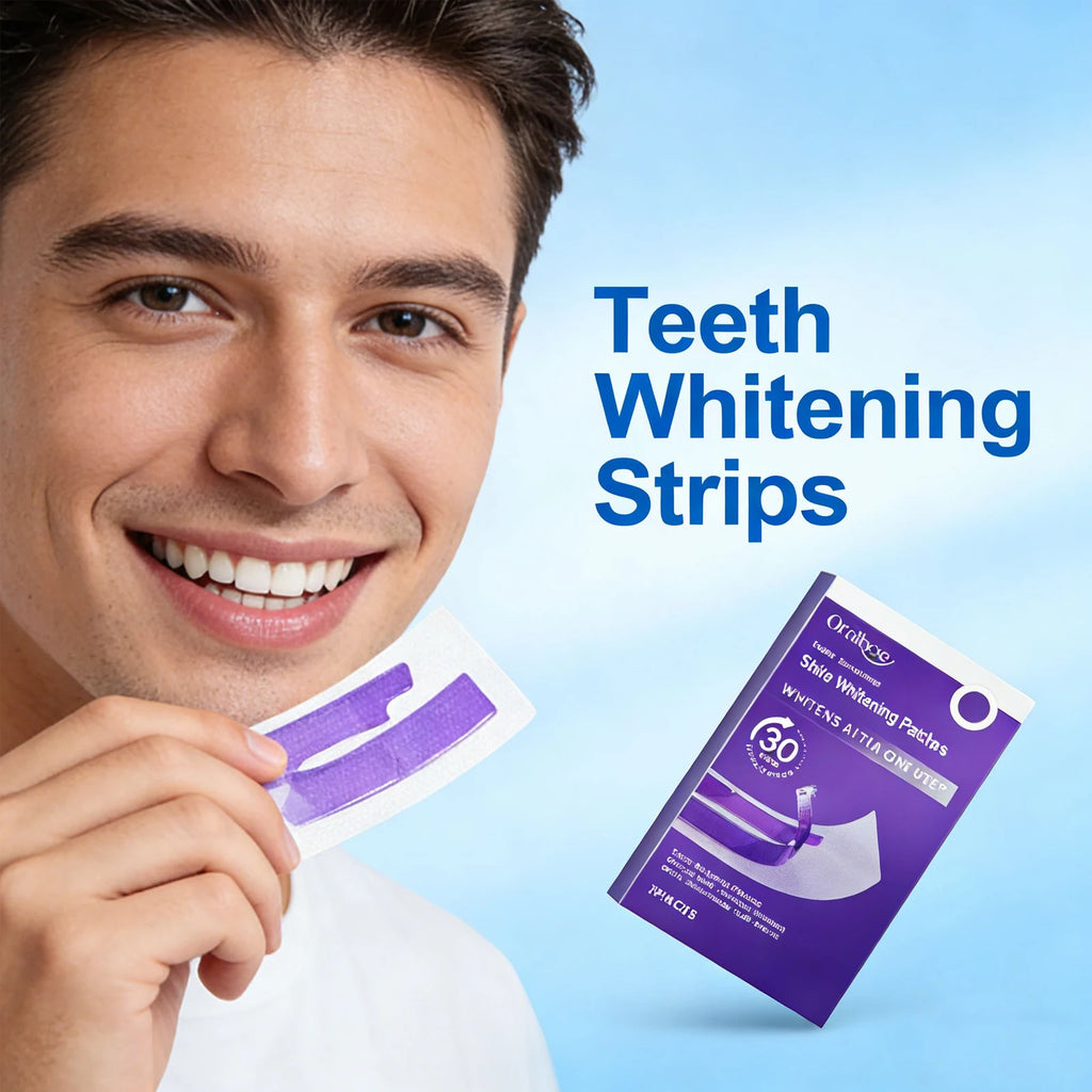 Purple Teeth Whitening Strips – Instant Stain Removal & Brightening Gel