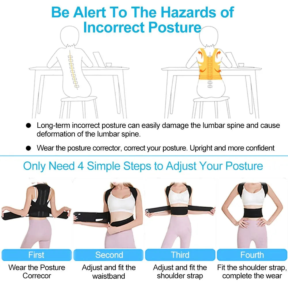 Posture Corrector Belt – Adjustable Spine & Shoulder Support