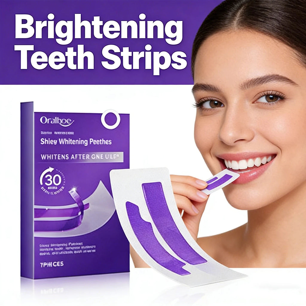 Purple Teeth Whitening Strips – Instant Stain Removal & Brightening Gel