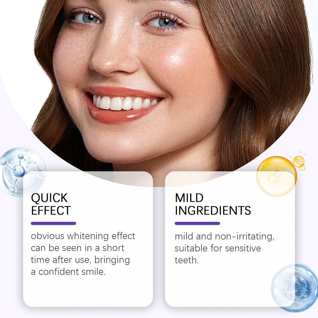 Purple Teeth Whitening Strips – Instant Stain Removal & Brightening Gel